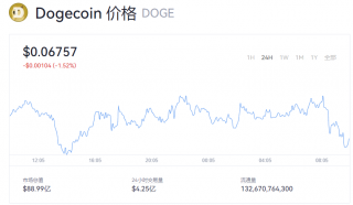 今日狗狗币价格行情 doge币现在价格多少钱？