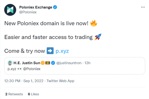 波场Poloniex正式启用全球通用顶级域名P.xyz 向国际顶级交易所迈出重要一步