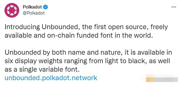 Polkadot推出开源、免费和链上资助的字体Unboundd