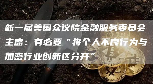 新一届美国众议院金融服务委员会主席：有必要“将个人不良行为与加密行业创新区分开”1
