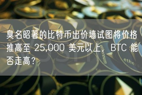 臭名昭著的比特币出价墙试图将价格推高至 25,000 美元以上，BTC 能否走高？