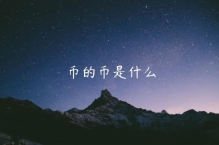 币的币是什么