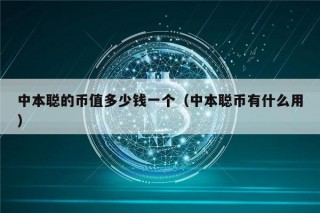 中本聪的币值多少钱一个（中本聪币有什么用）