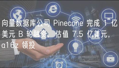 向量数据库公司 Pincon 完成 1 亿美元 B 轮融资，估值 7.5 亿美元，a16z 领投