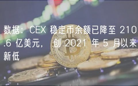 数据：C 稳定币余额已降至 210.6 亿美元， 创 2021 年 5 月以来新低