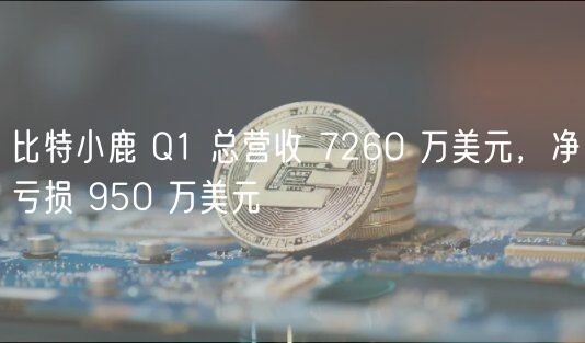 比特小鹿 Q1 总营收 7260 万美元，净亏损 950 万美元