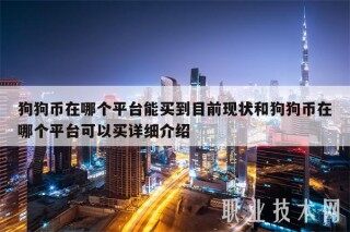 狗狗币在哪个平台能买到目前现状和狗狗币在哪个平台可以买详细介绍